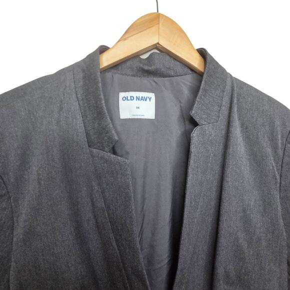 Old Navy Pixie Blazer Womens Plus 2X Smoke Gray One Button Stretch Career Office - Picture 2 of 10